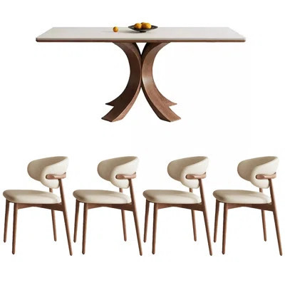 Rock plate dining table rectangular home French | Wayfair North America