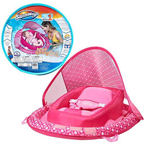 SwimWays Infant Baby Spring Float with Adjustable Sun Canopy - Pink Flower | Amazon (US)