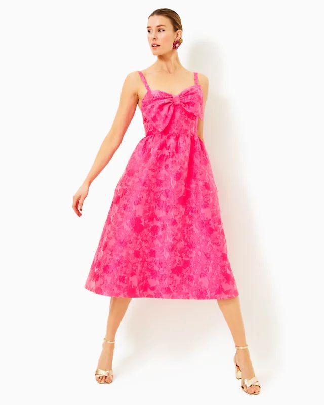 Ellara Jacquard Midi Bow Dress | Lilly Pulitzer