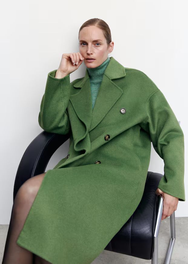 Handmade oversized wool coat | MANGO (US)