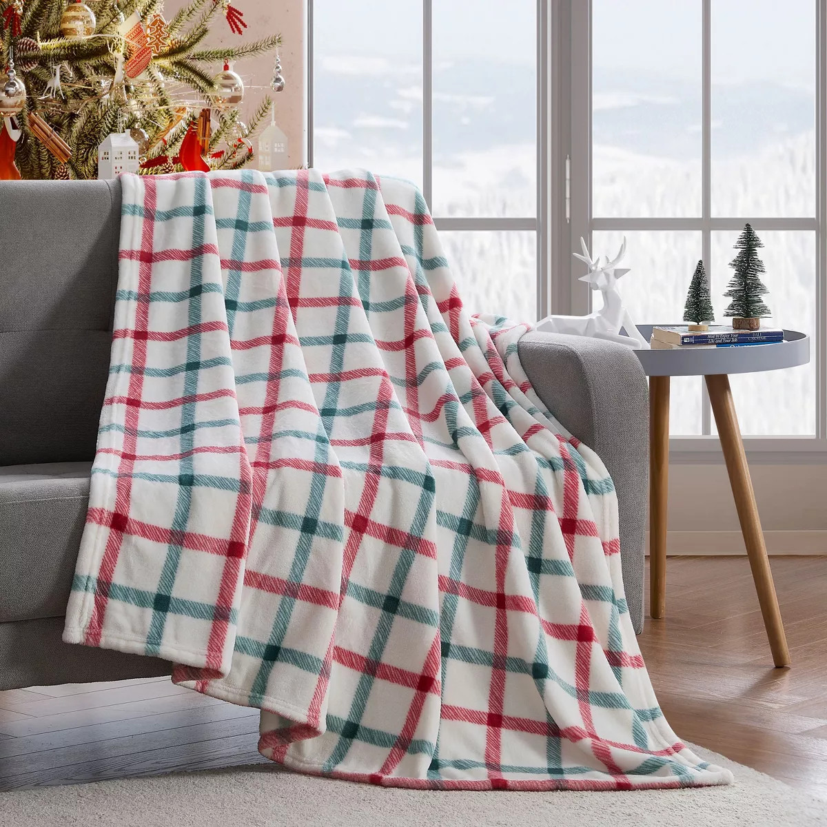 Kate Aurora Holiday Classics Christmas Plaid & Ultra Plush Accent Throw Blanket - 50 in. W x 60 i... | Target