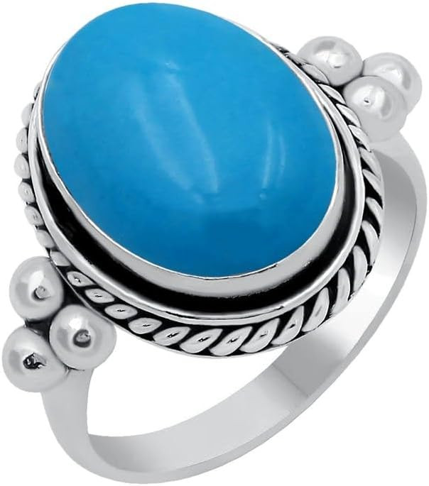 Sterling Silver Plated Handmade Statement Rings For Women, Southwest Bohemian Birthstone Ring Jew... | Amazon (US)