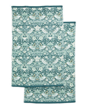 Set Of 2 Cotton Strawberry Thief Velour Hand Towels | Bed & Bath | Marshalls | Marshalls