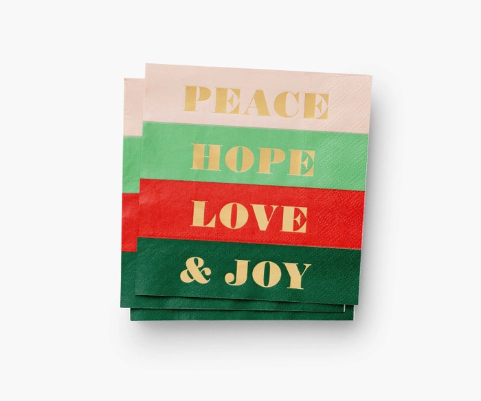 Peace & Joy Cocktail Napkins | Rifle Paper Co. | Rifle Paper Co.