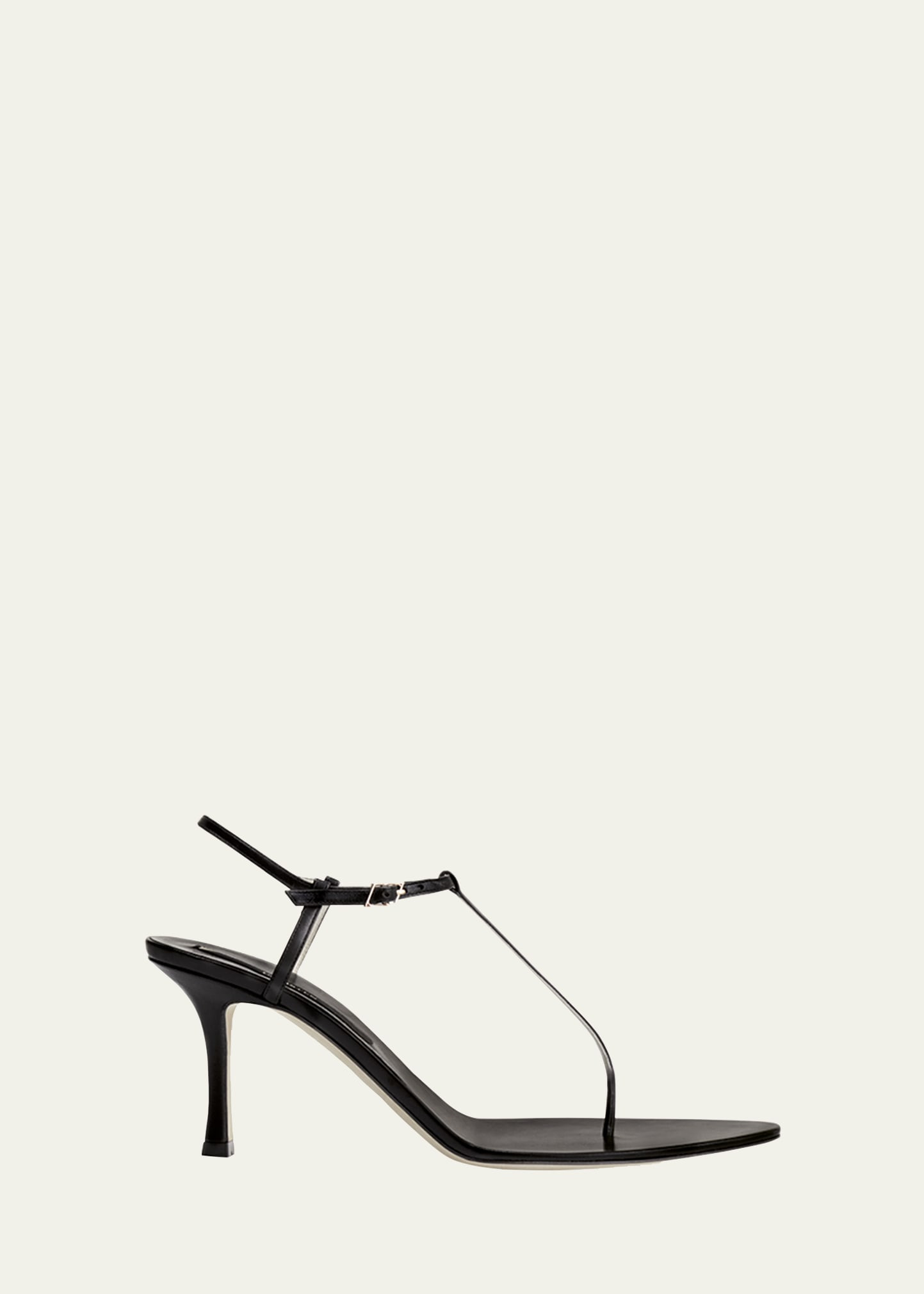 Christen Mono Leather T-Strap Stiletto Sandals | Bergdorf Goodman