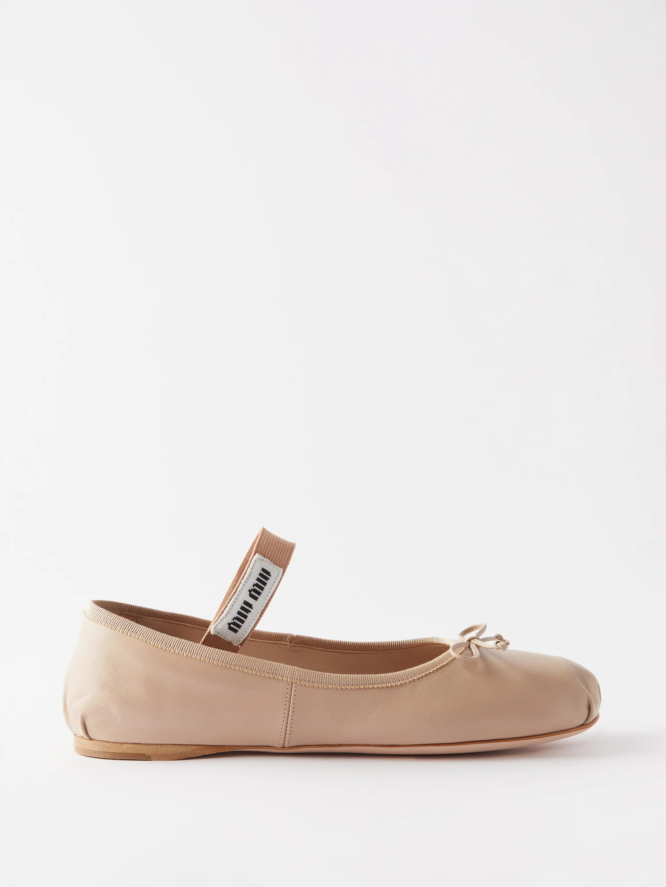 Leather ballet flats | Miu Miu | Matches (UK)