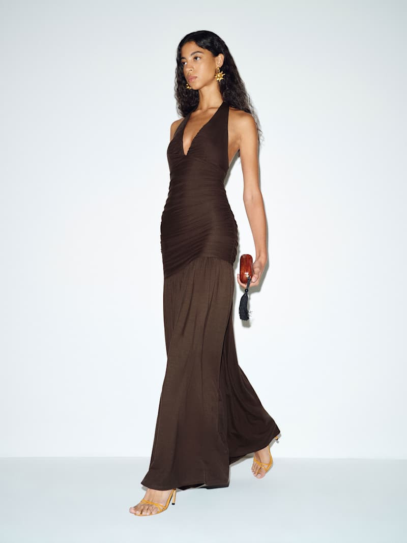 Reformation Hugo Knit Dress Brown Small | Reformation (Global)