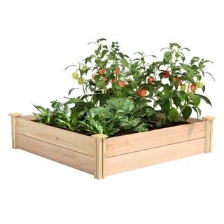 Miracle-Gro 48 in. L x 48 in. W x 11 in. H Cedar Raised Garden Bed-RCMG4411 - The Home Depot | The Home Depot