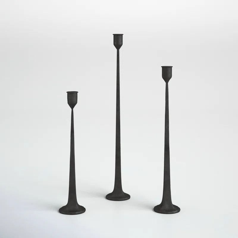 Salah 3 Piece Iron Tabletop Candlestick Set | Wayfair North America