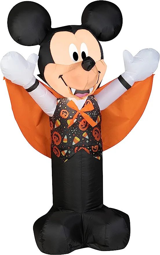 Gemmy Airblown Inflatable Mickey Mouse as Vampire, 3.5 ft Tall, Black | Amazon (US)