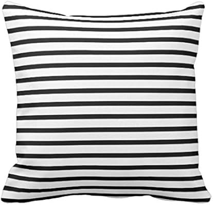 Emvency Throw Pillow Cover Colorful Garden Black and White Stripes Modern Decorative Pillow Case ... | Amazon (US)