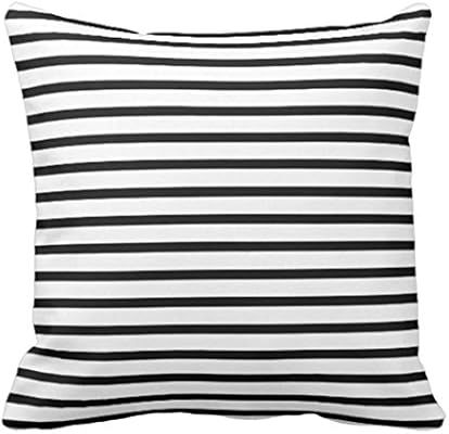 Emvency Throw Pillow Cover Colorful Garden Black and White Stripes Modern Decorative Pillow Case ... | Amazon (US)