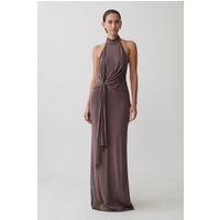 Cindylou Halter Knit Maxi Dress / Peppercorn | MESHKI | XS | MESHKI US