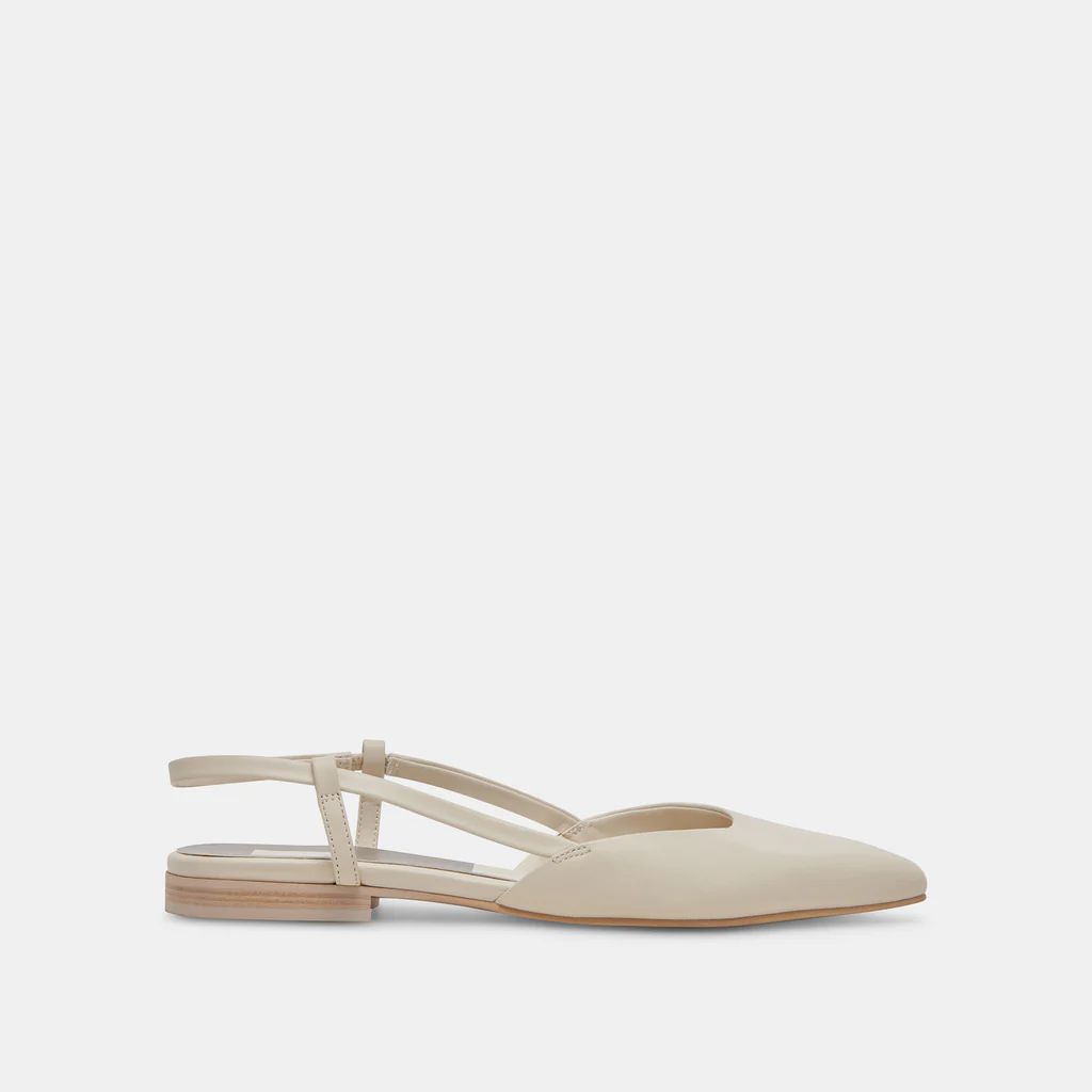 NARAH FLATS IVORY LEATHER | DolceVita.com