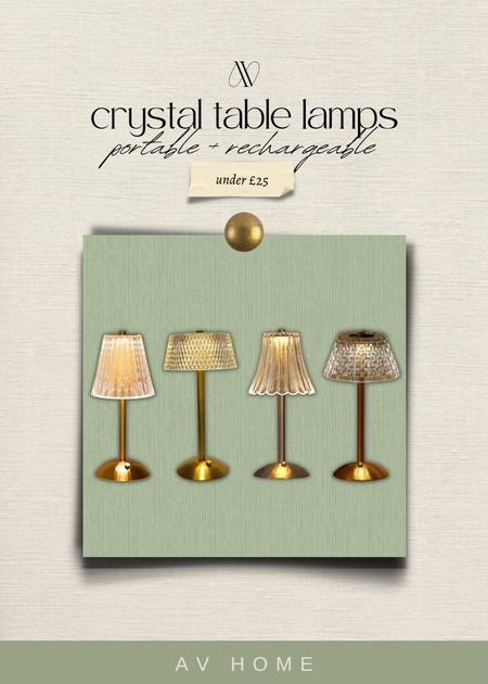 Roundup of portable, rechargeable crystal table lamps!

#LTKhome #LTKFind