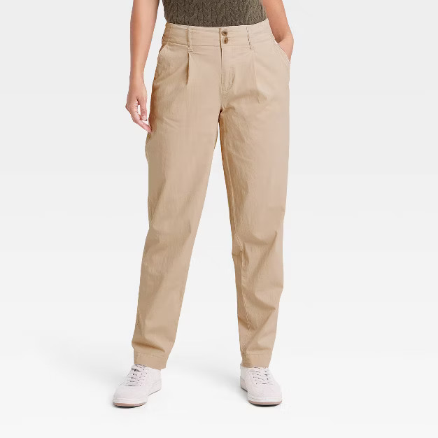 Women's High-Rise Pleat Front Tapered Chino Pants - A New Day™ | Target