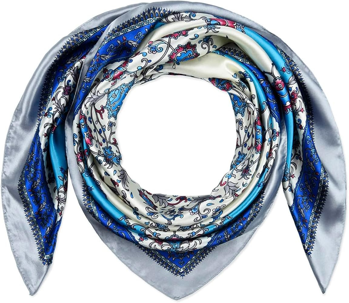 corciova 35x35 Large Square Satin Hair Scarf for Women – Silk-Feel Head Wrap, Night Protection,... | Amazon (US)