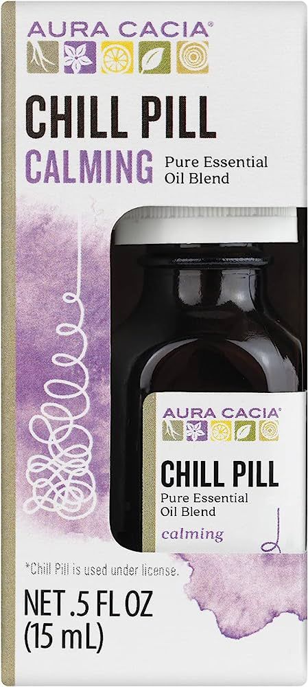 Aura Cacia Aura Cacia Chill Pill Essential Oil, 0.5 Ounce, Lavender, Peppermint, Sweet Orange, Ba... | Amazon (US)