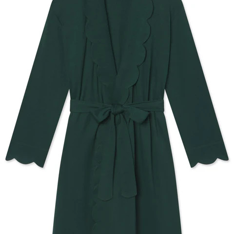 Pima Scallop Robe in Conifer | Lake Pajamas