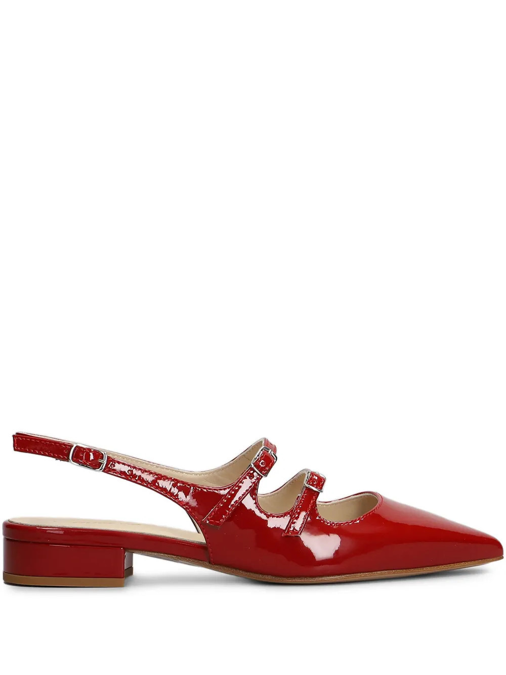 Anna F. 30mm leather ballerina shoes - Red | Farfetch Global