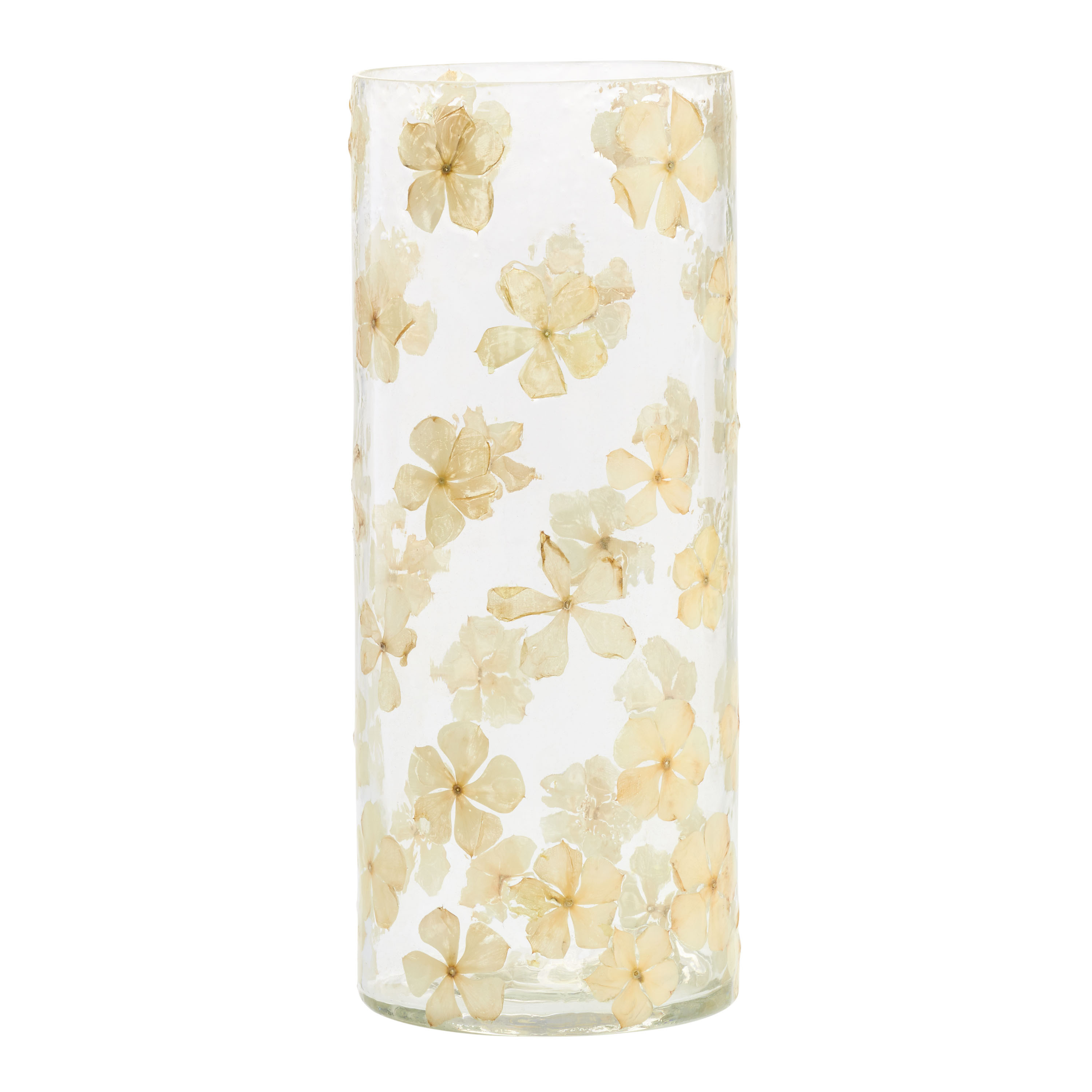 Glass Dried White Flower Inlay Vase | World Market