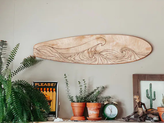 Longboard Wave Wall Hanging Wall Art Wall Decor Longboard | Etsy | Etsy (US)