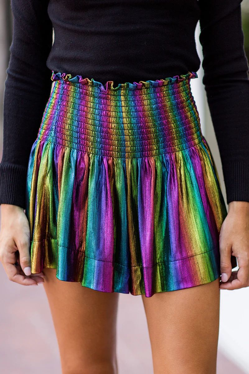 Queenie Black Rainbow Shorts | Avara