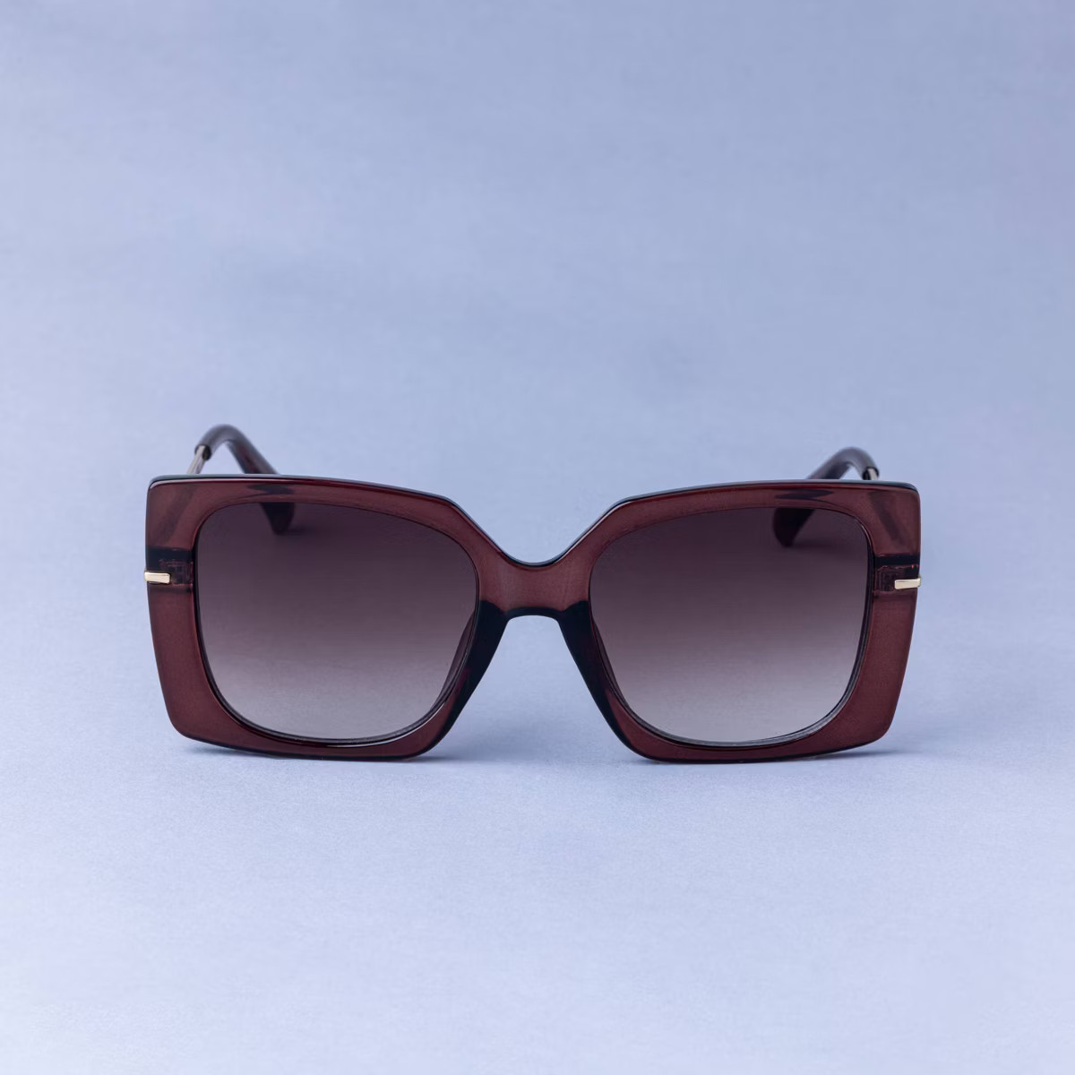 Women's Square Oversize Butterfly Plastic and Metal Sunglasses - A New Day™ - Walnut Brown | Target