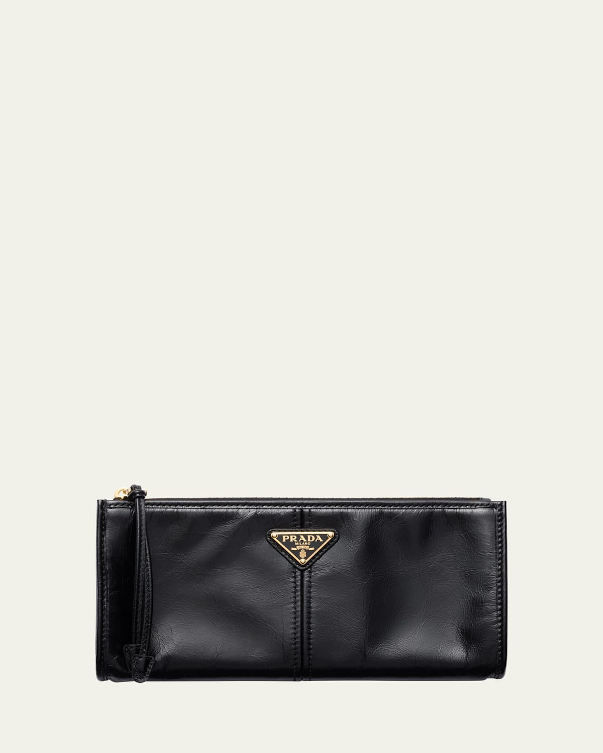 Zip Soft Lux Leather Pouch Bag | Bergdorf Goodman