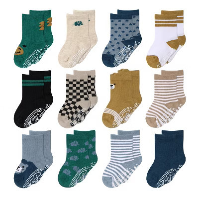 The Peanutshell Baby Boys 12pk Organic Cotton Socks, Bold - Newborn, 0-3 Months | Target