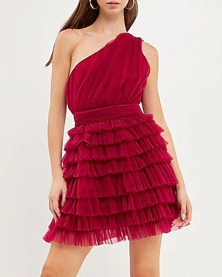 Endless Rose Tiered Tulle Mini Dress | Express