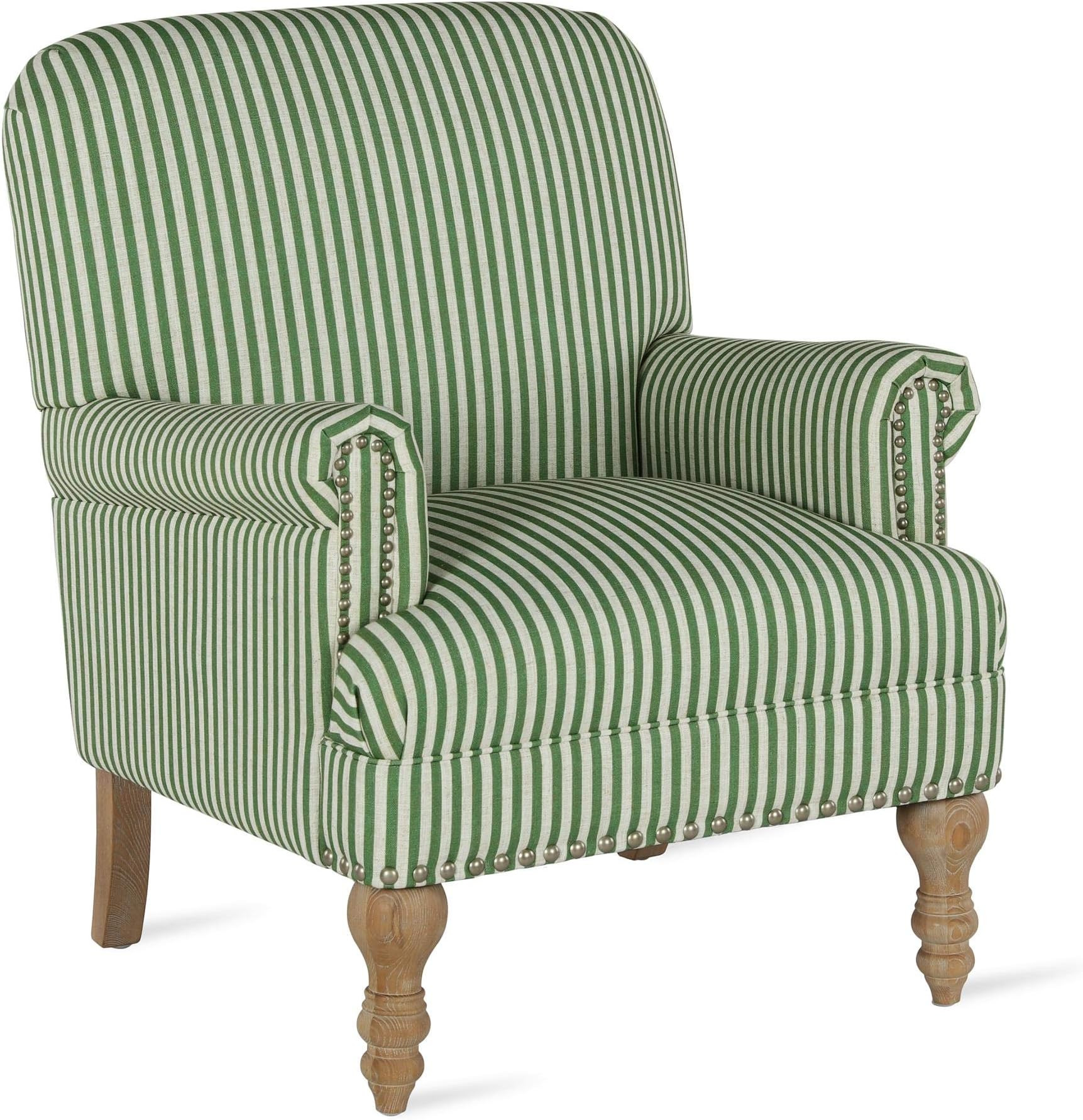 Dorel Living Jaya, Green Stripe Accent Chair, | Amazon (US)