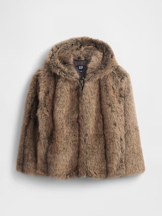 Faux Fur Relaxed Zip Hoodie | Gap (US)