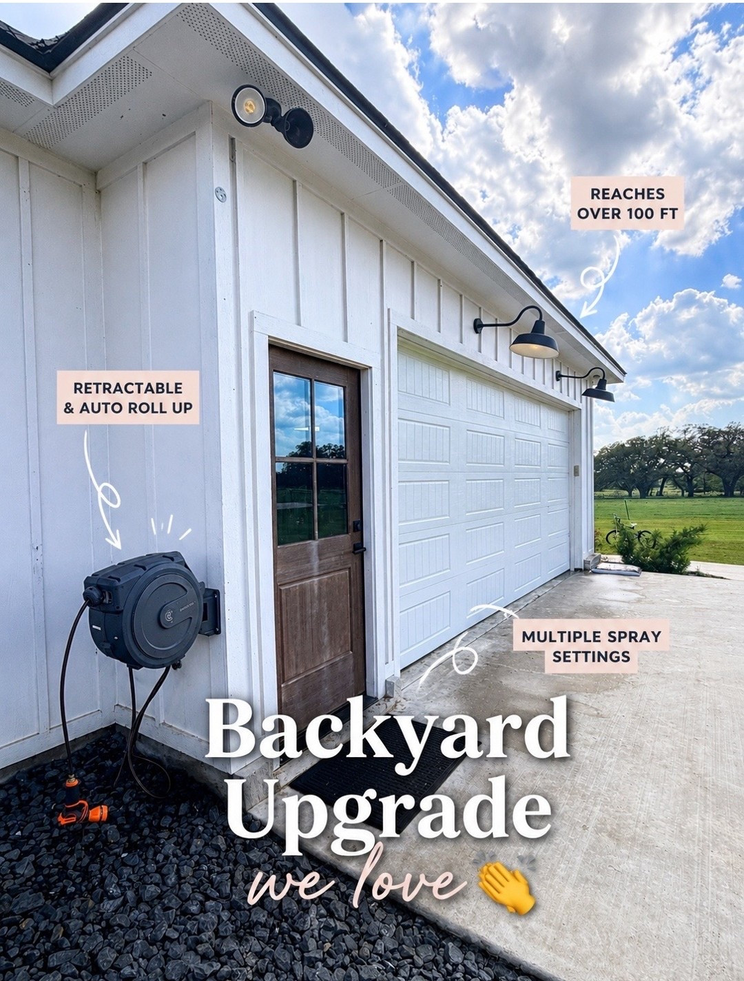 A backyard upgrade you will thank me for later! 👏🏻 We loved ours so much we purchased another to put on the other side of our house. 🙌🏼 

👉🏻100 ft hose (multiple sizes to choose from)
👉🏻variety of spray nozzle settings
👉🏻Retractable hose - effortless hose roll up. - my fav!!

#LTKHome #LTKSaleAlert #LTKdayinmylife