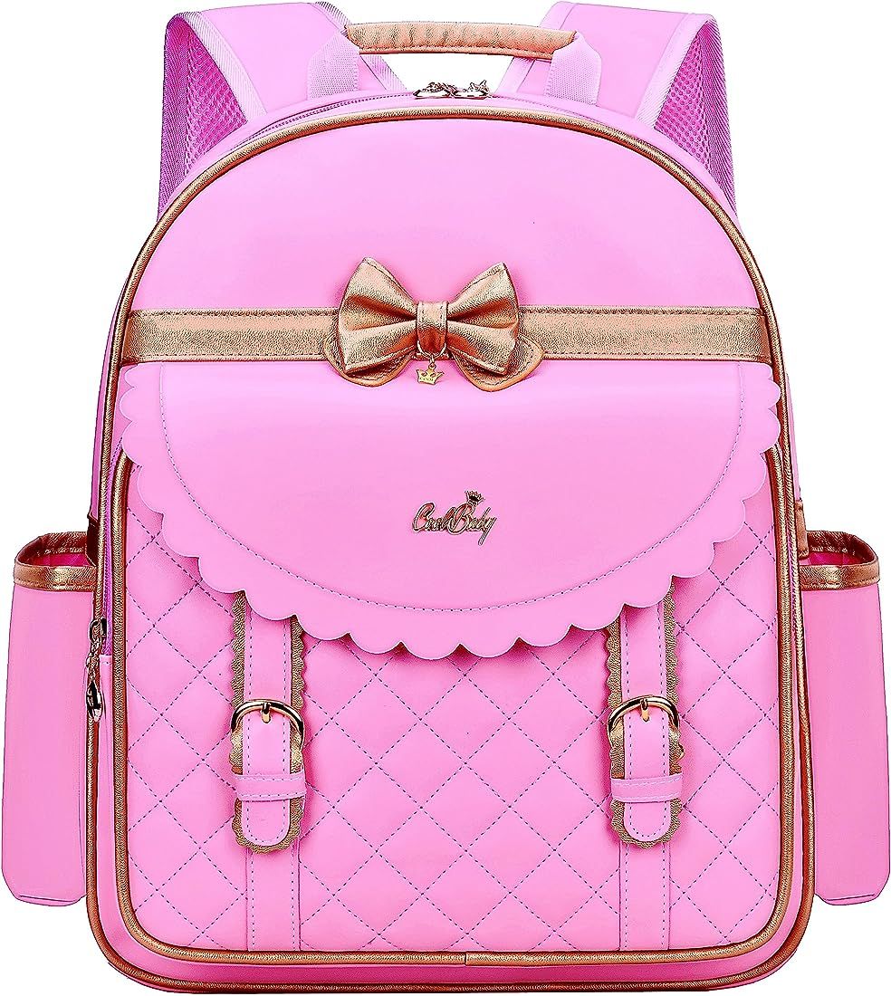 Gazigo Children Princess Waterproof PU Backpack for Girls Elementary School Girl Bookbags | Amazon (US)