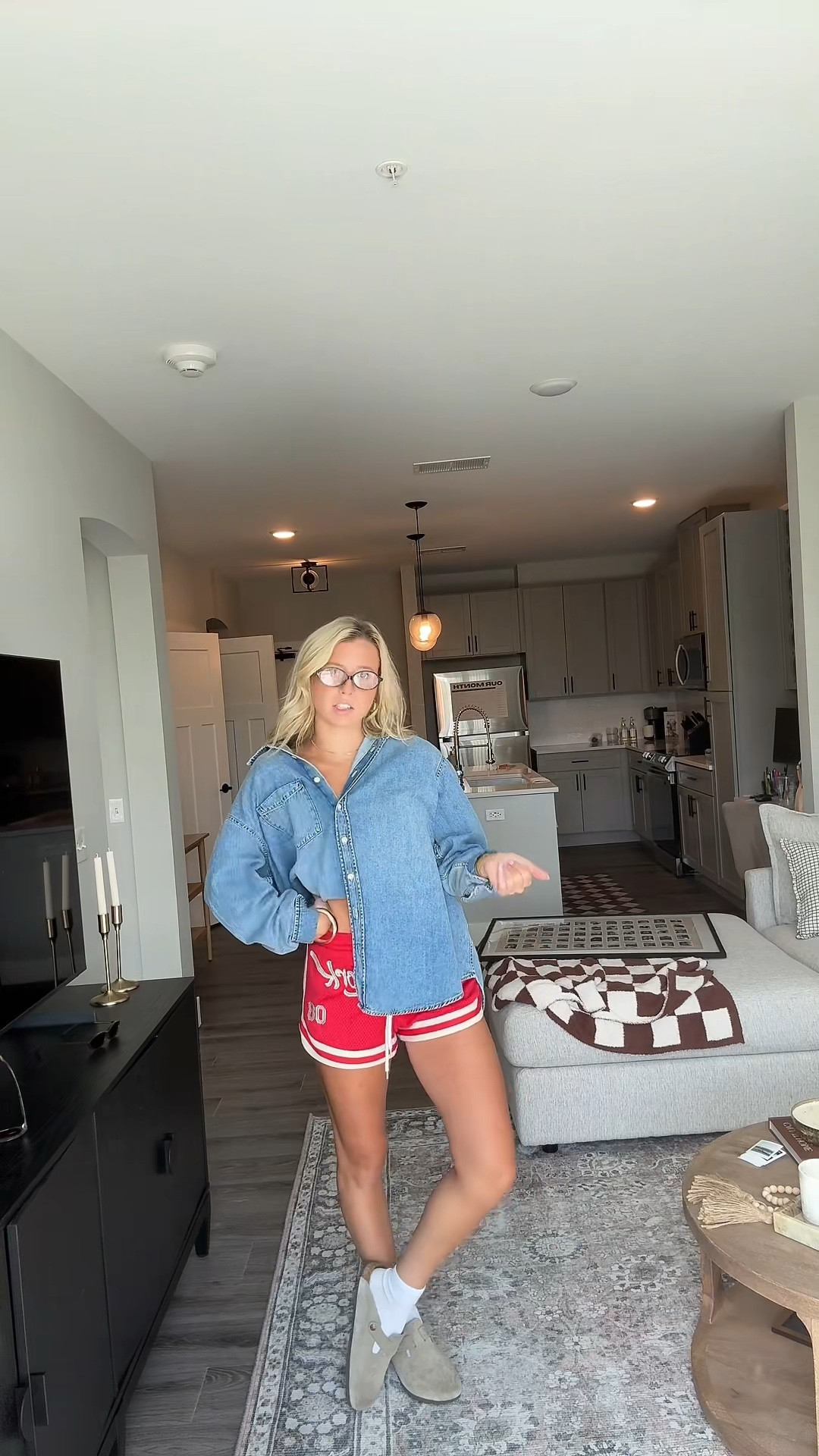 casual outfit of the day - perfect for transitioning to the fall weather 

// denim shirt, birkenstock clogs, blue light glasses, miu miu dupe

#LTKStyleTip #LTKFindsUnder50