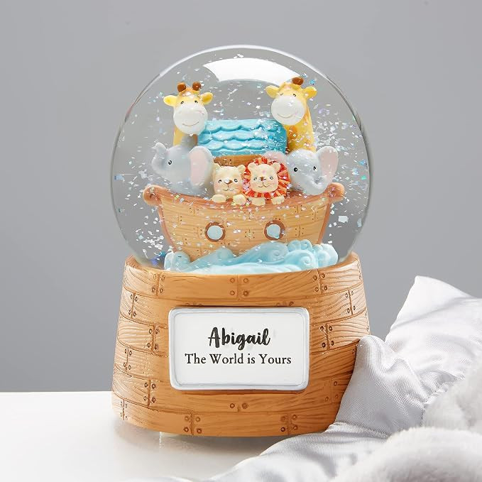 Personalization Universe Personalized Noah's Ark Baby Snow Globe, Custom Name and Text, Indoor Re... | Amazon (US)