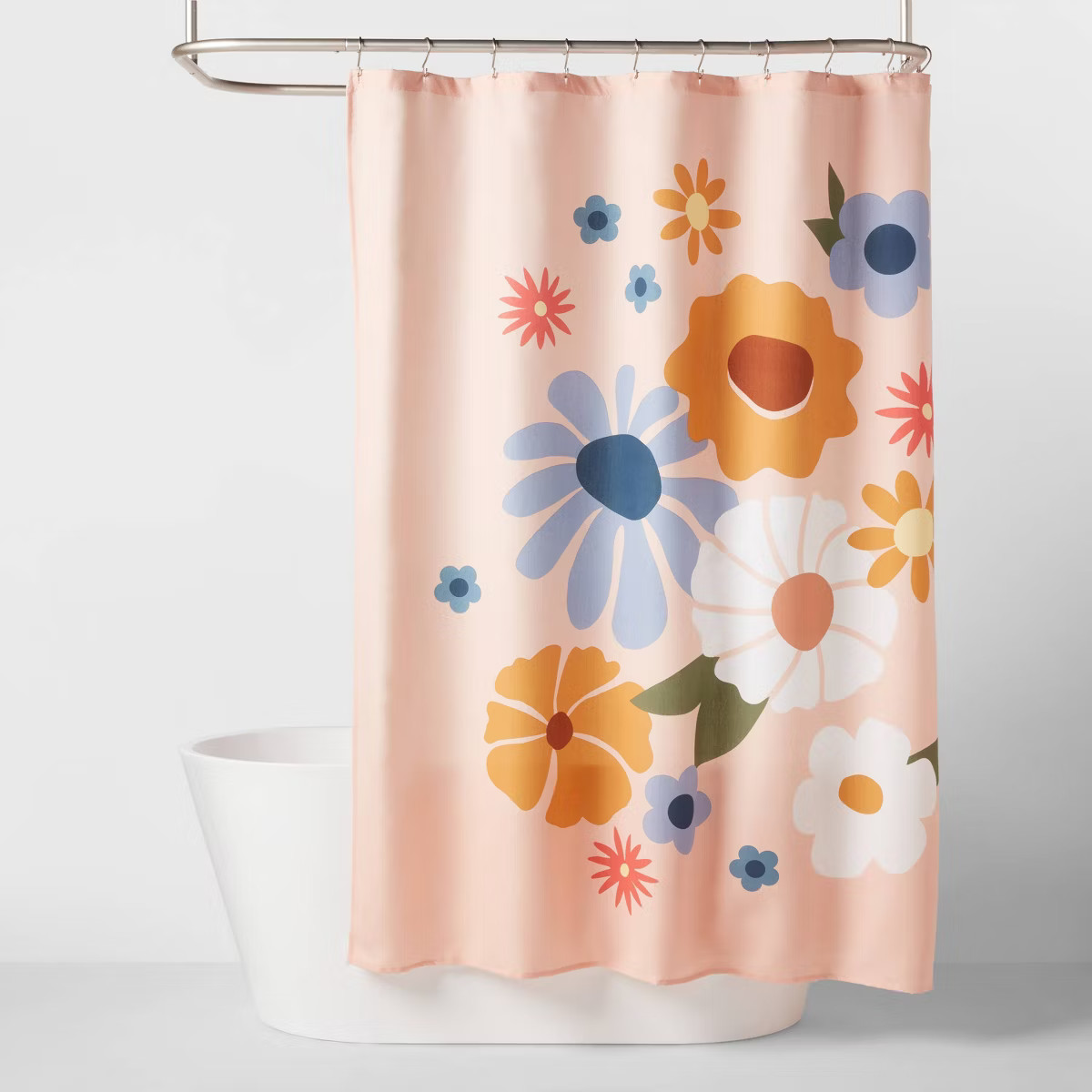 Vintage Floral Kids' Shower Curtain Blue - Pillowfort™ | Target