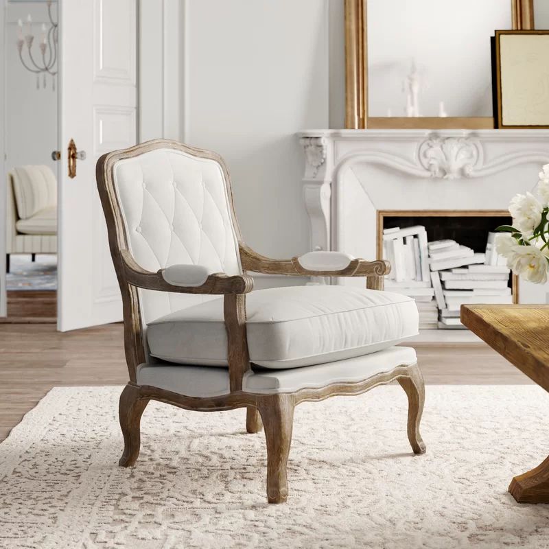 Alto 29" Wide Tufted Linen Armchair | Wayfair North America