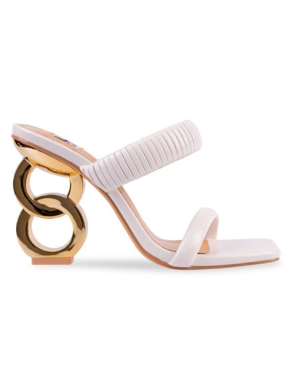 Raddle Circular Heel Pleated Sandals | Saks Fifth Avenue OFF 5TH
