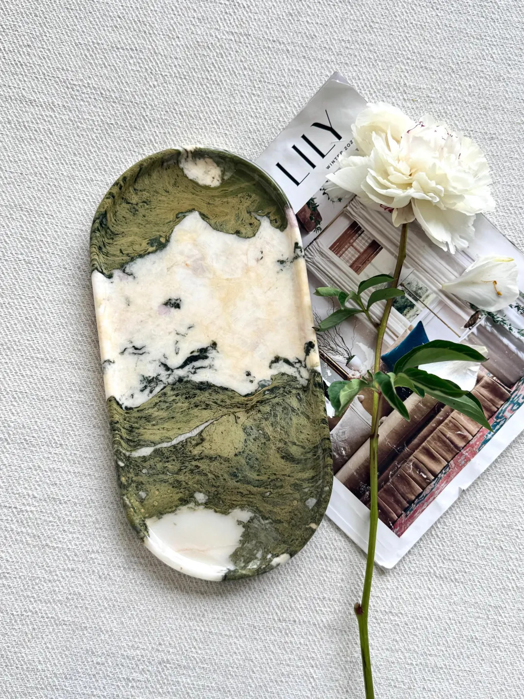 Green Marble Oblong Tray Marble Coffee Table Console Table,vanity Tray Catchall Tray,jewelry Trin... | Etsy (US)