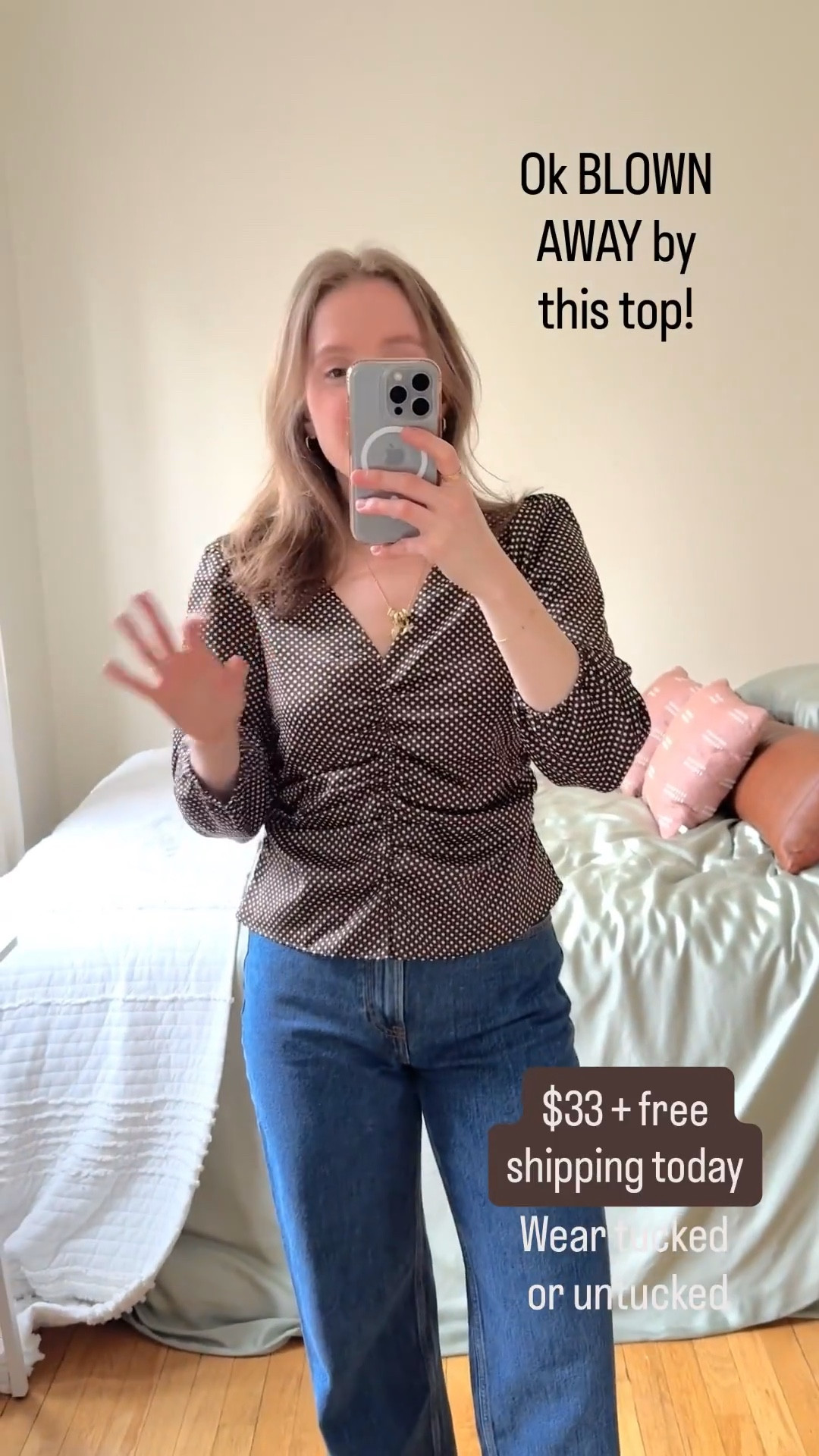 Easy date night outfit for spring. This polka dot top is silly but not clingy! Wear tucked or untucked. Wearing xs petite. I’m 5ft 2. Side zip. On sale and free shipping 

#LTKPetite #LTKSaleAlert