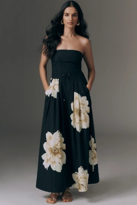 Maeve Strapless Waisted Maxi Dress | Anthropologie (US)