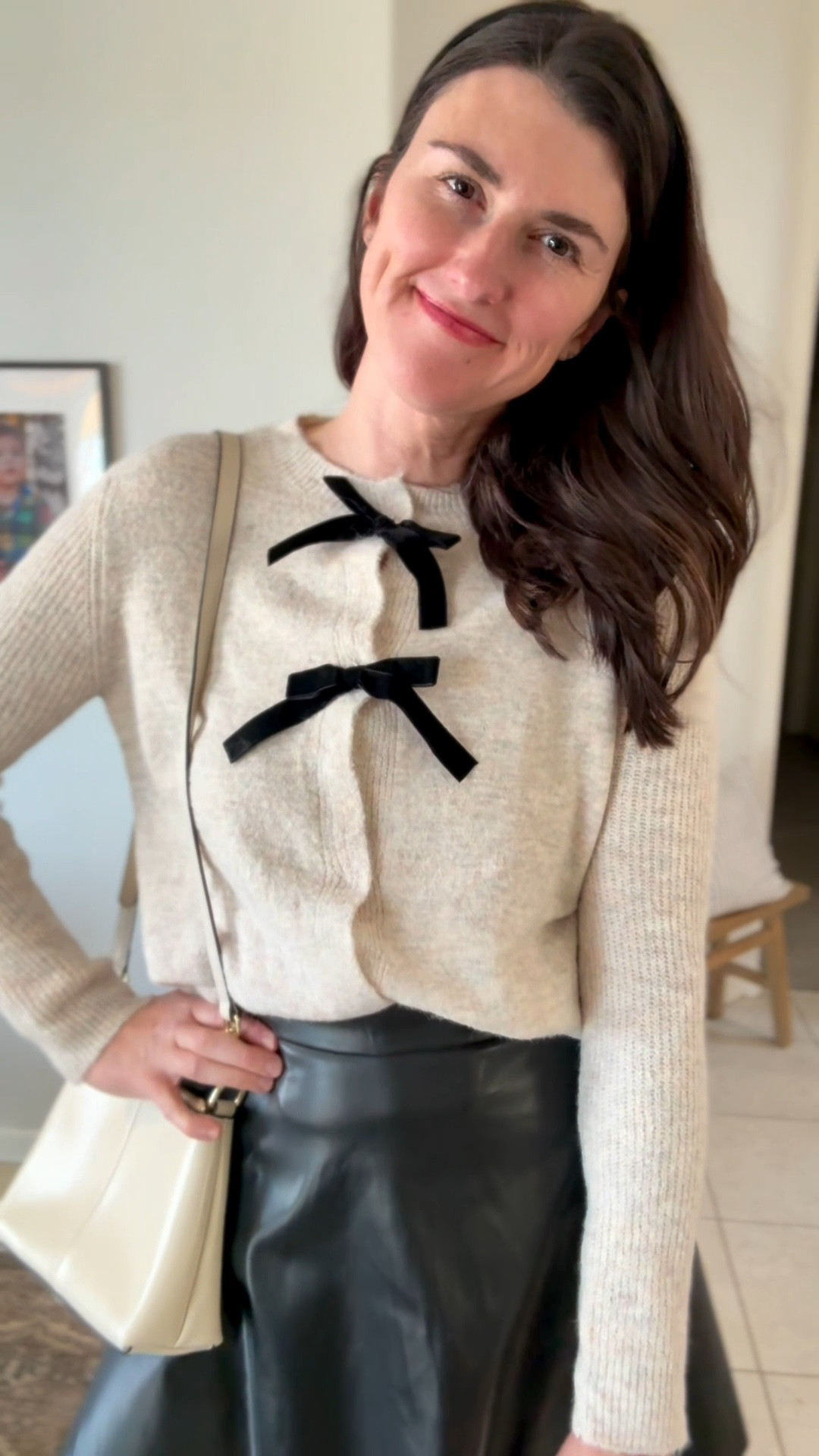 Two cute neutral holiday black and white looks. 

I am wearing a size large, as all three pieces run small. I’m 5’11” and 150lbs. 

#LTKHoliday #LTKootd #LTKOver40