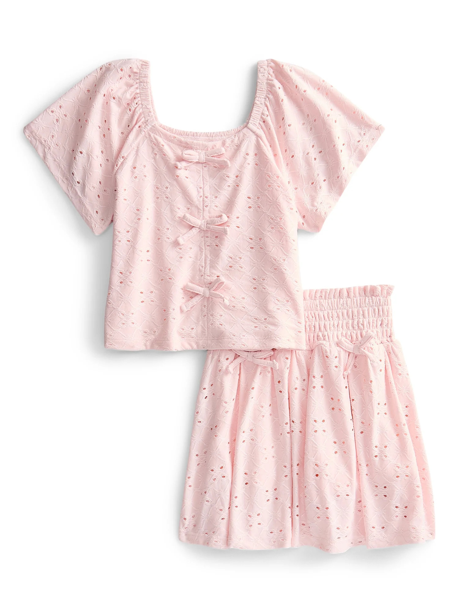 Derek Heart Girls Eyelet Top and Skort Set, 2-Piece, Sizes 4-18 | Walmart (US)