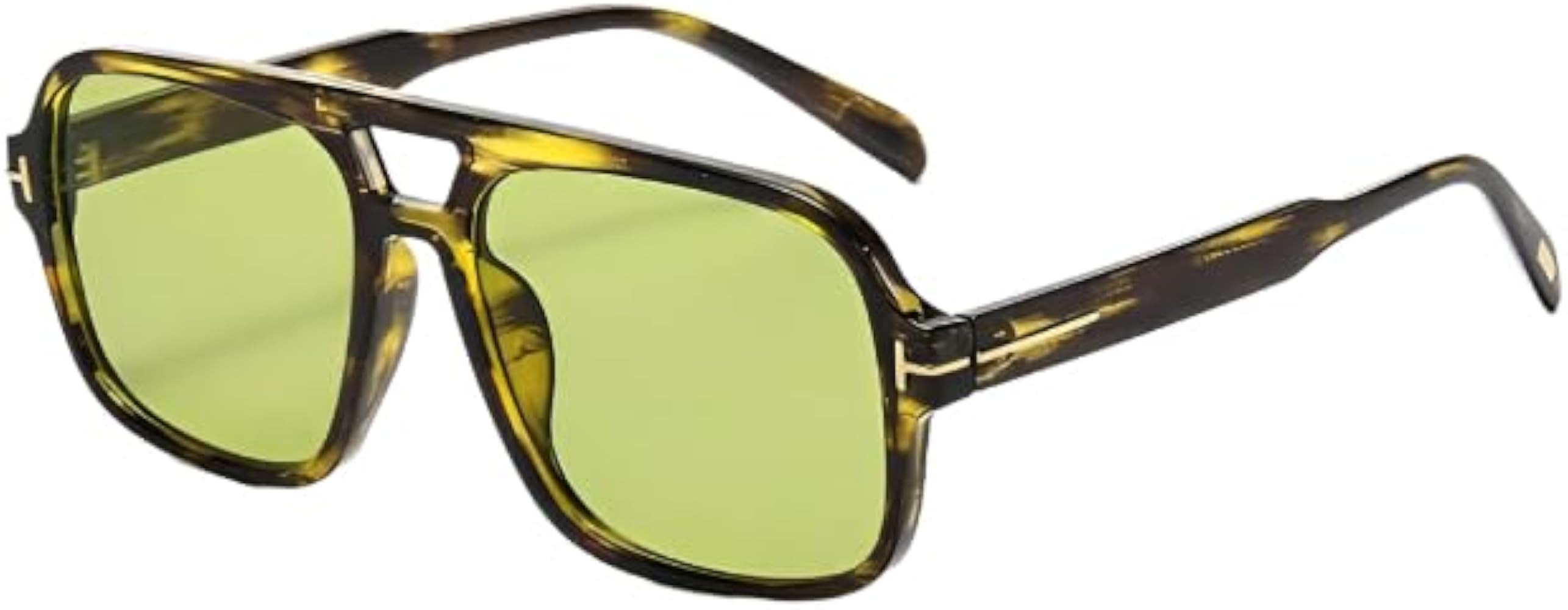 Retro Double Beam Square Glasses - Vintage Fashion Eyewear for Street Photography and Vacation | Amazon (US)
