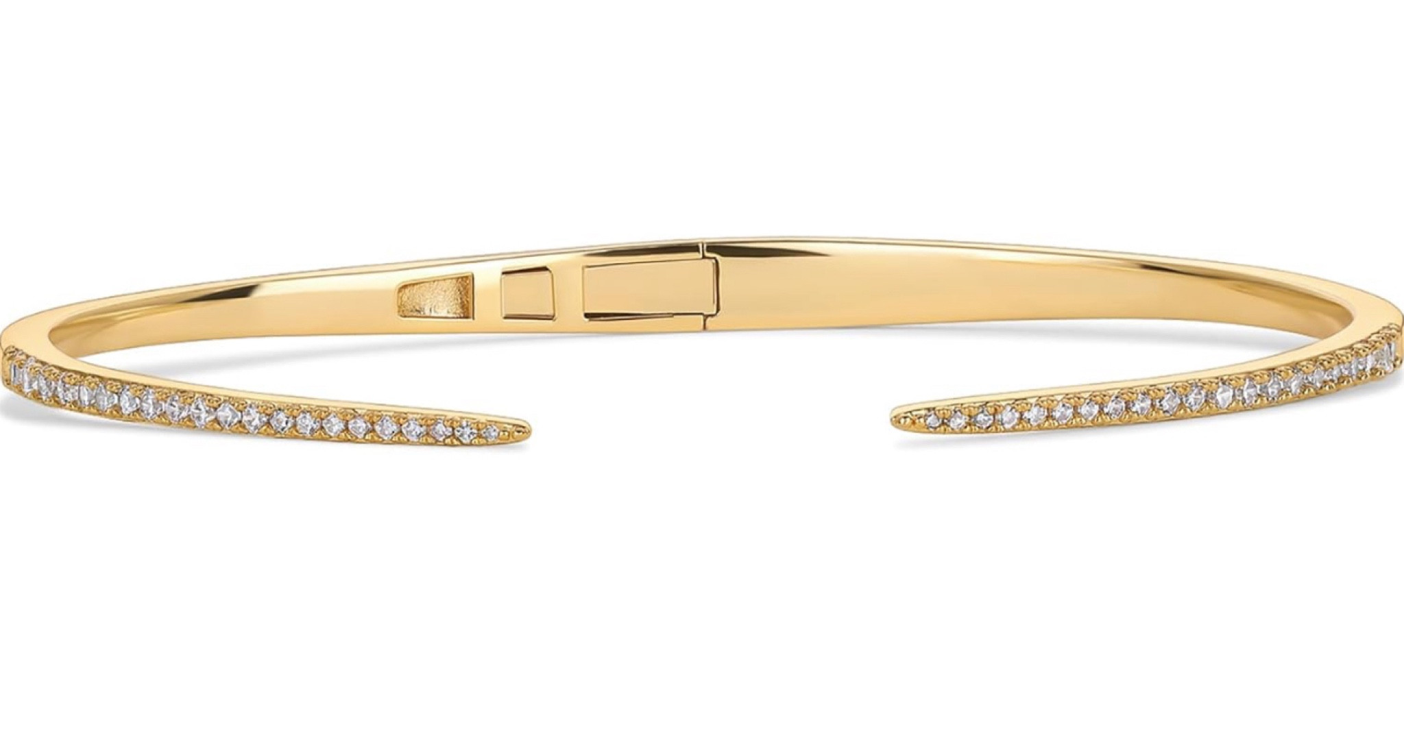 PAVOI 14K Gold Plated Cubic Zirconia Claw Bangle Bracelet | Elegant CZ Cuff Bracelets for Women

#LTKstyletip