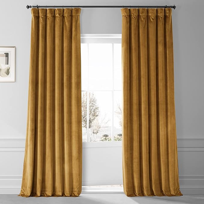 HPD HALF PRICE DRAPES Signature Plush Velvet Blackout Curtains for Bedroom (1 Panel), 50W X 108L ... | Amazon (US)