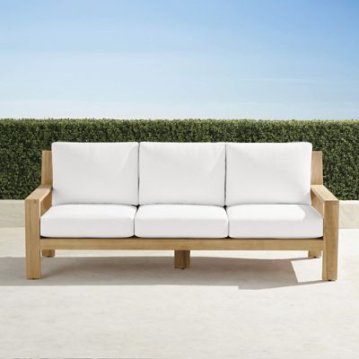 Calhoun Sofa with Cushions in Natural Teak | Frontgate