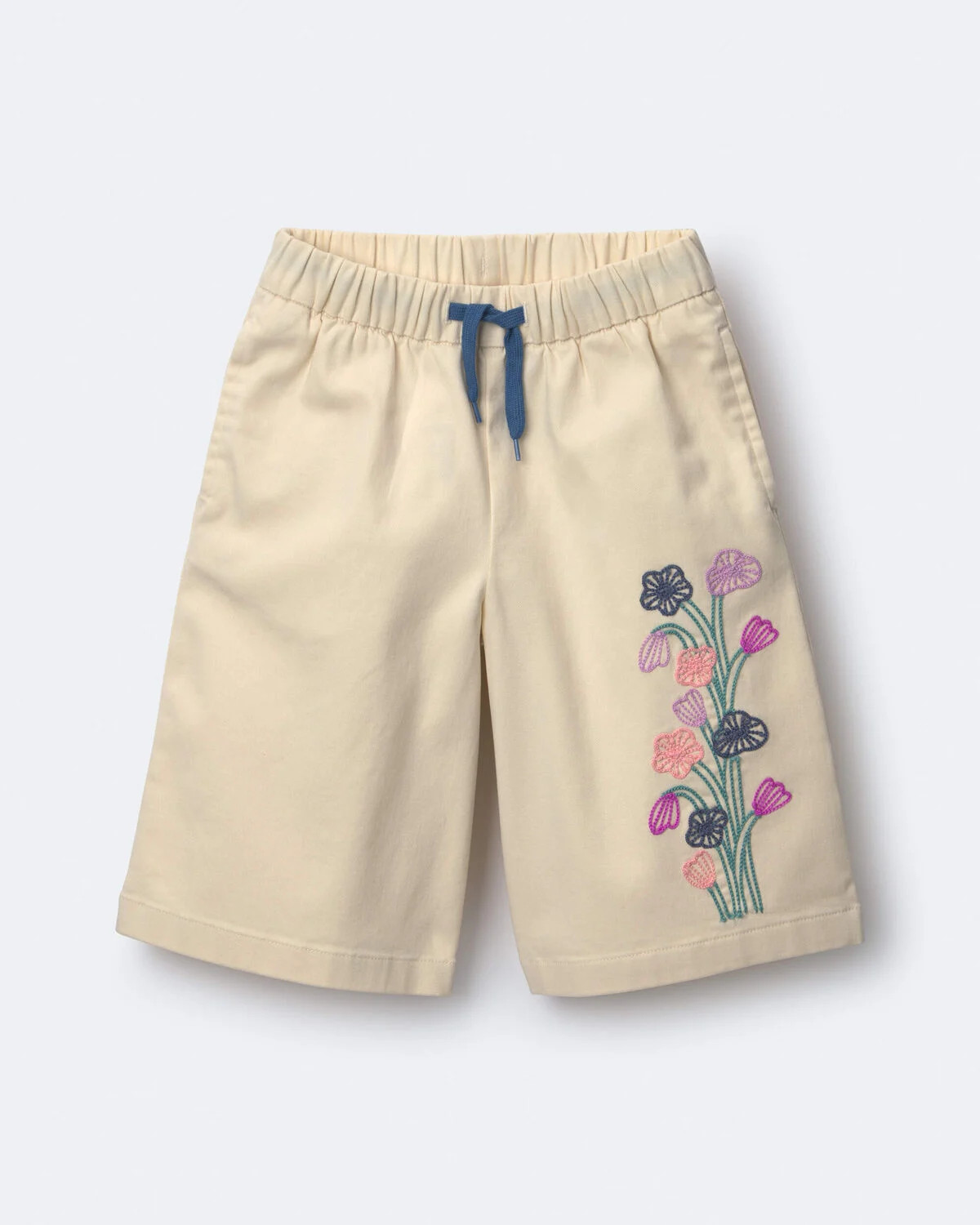Toddler Girl Embroidered Wide-Leg Pants with Flowers - Cream - Otter Avenue | Carter's | Carter's Inc